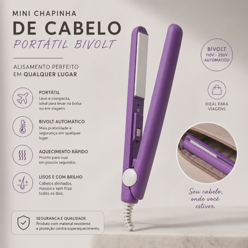Mini Chapinha De Cabelo Portátil Bivolt