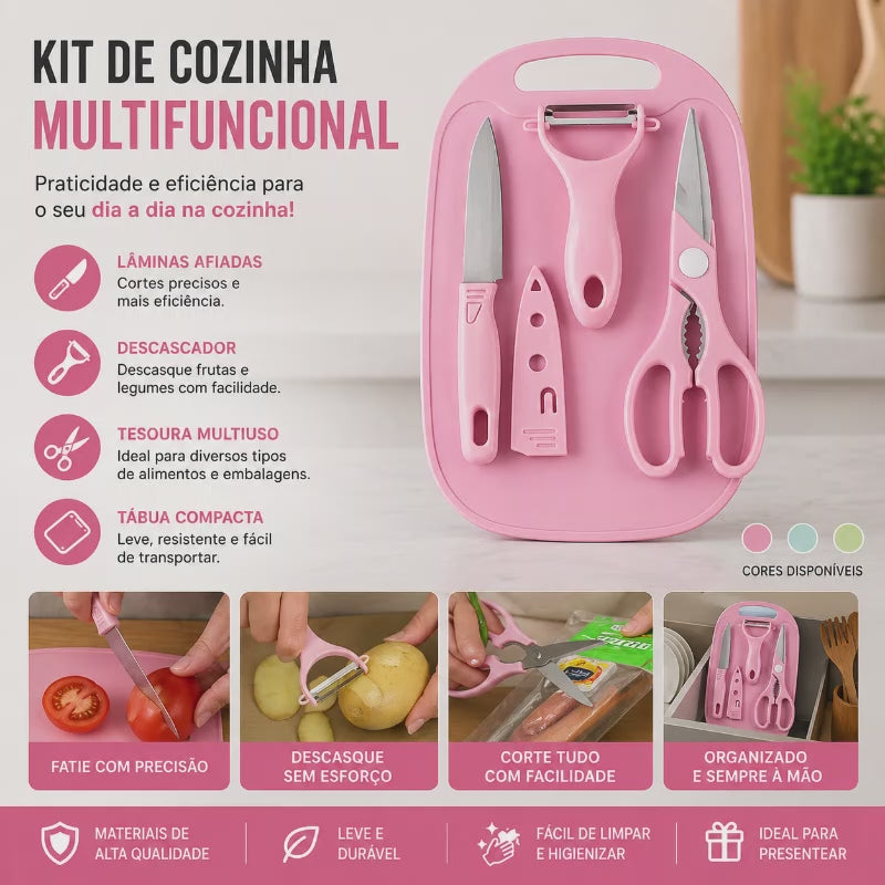 Kit Cozinha Completo Multifuncional Prático e Compacto para o Dia a Dia